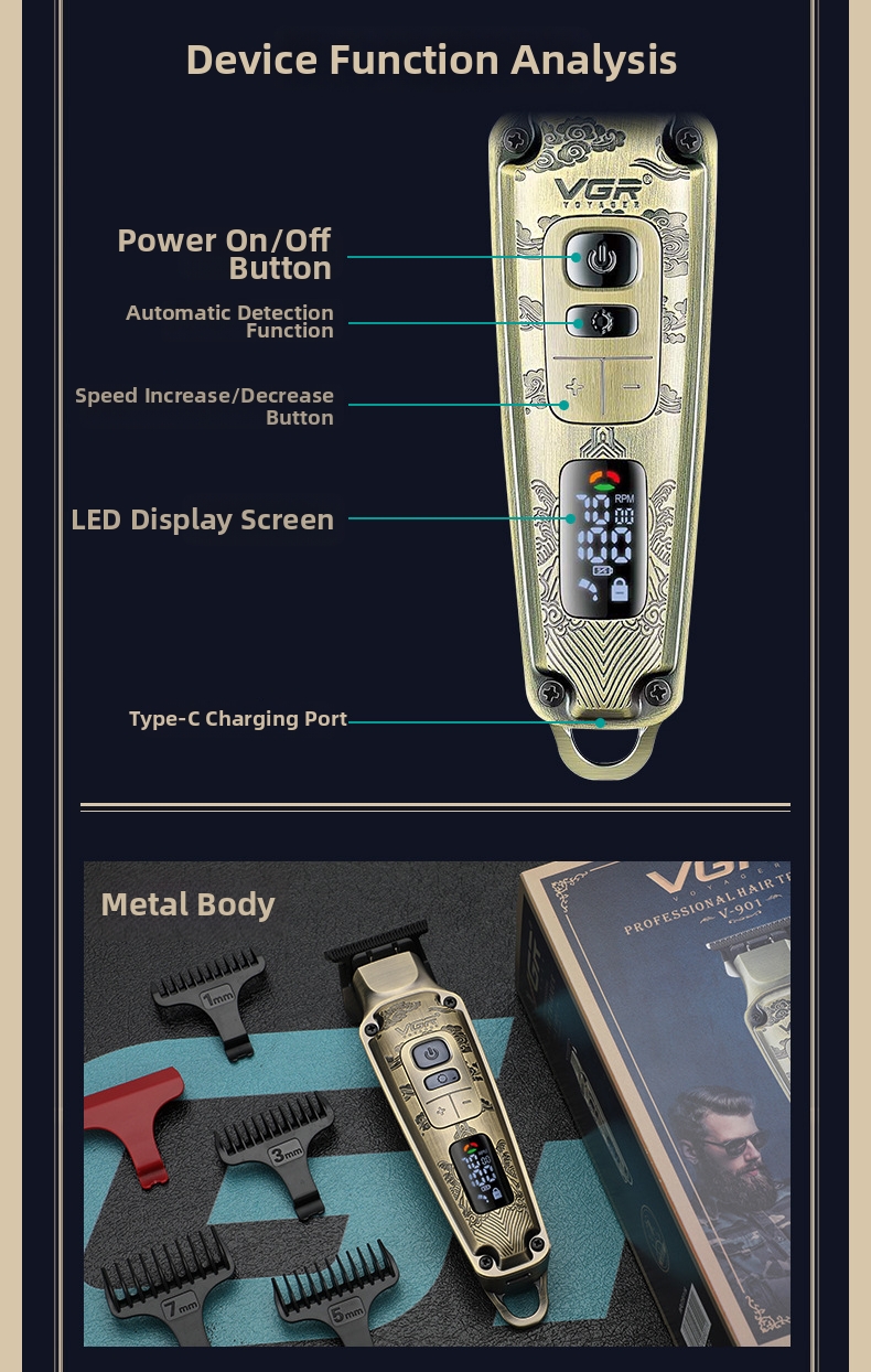 Cortapelo eléctrico con pantalla lcd para corte de estilo salón_voghion.com