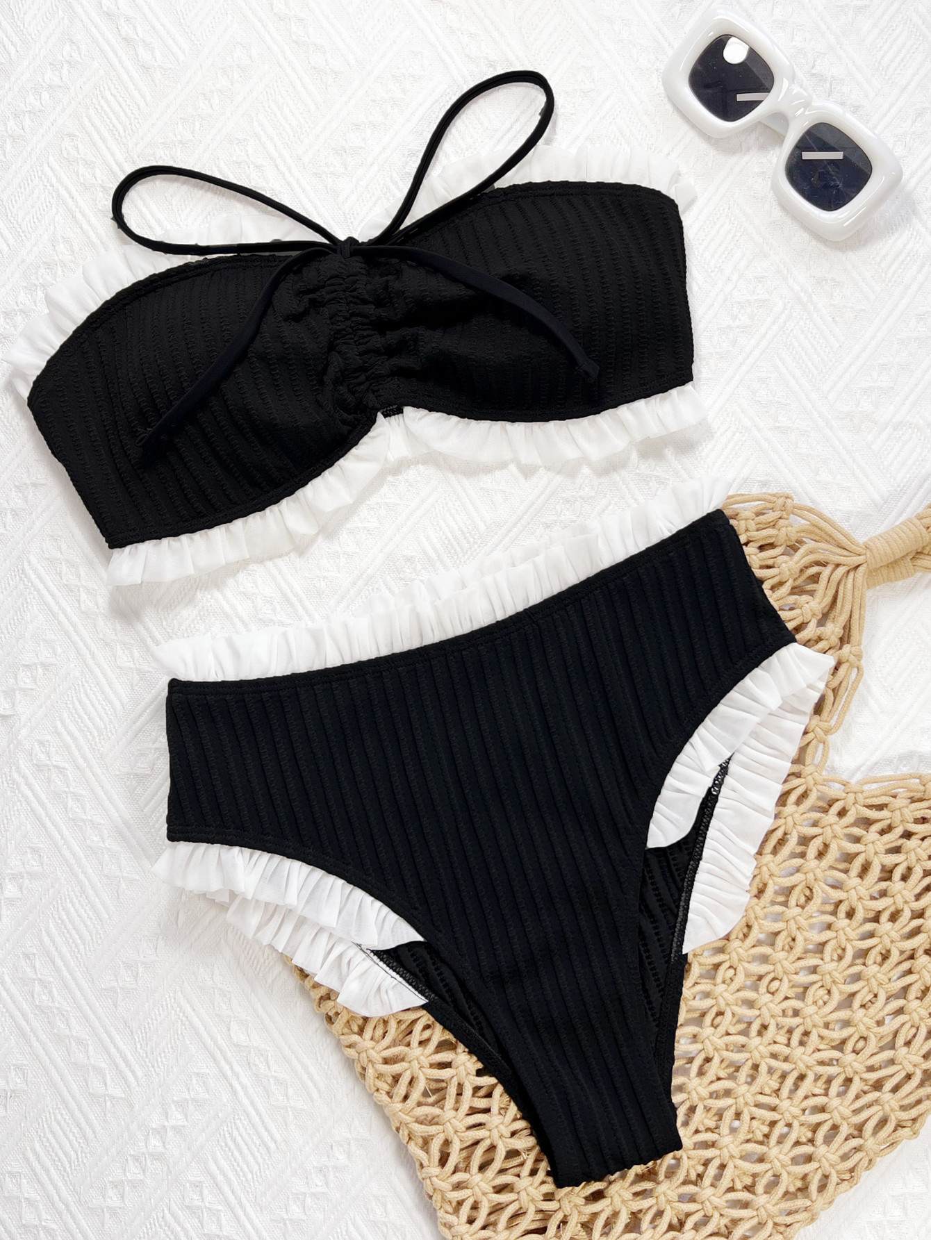 Damenbekleidung, zweiteiliger Badeanzug, trägerloser, sexy Bikini im europäischen und amerikanischen Stil für formelle und legere Anlässe_voghion.com
