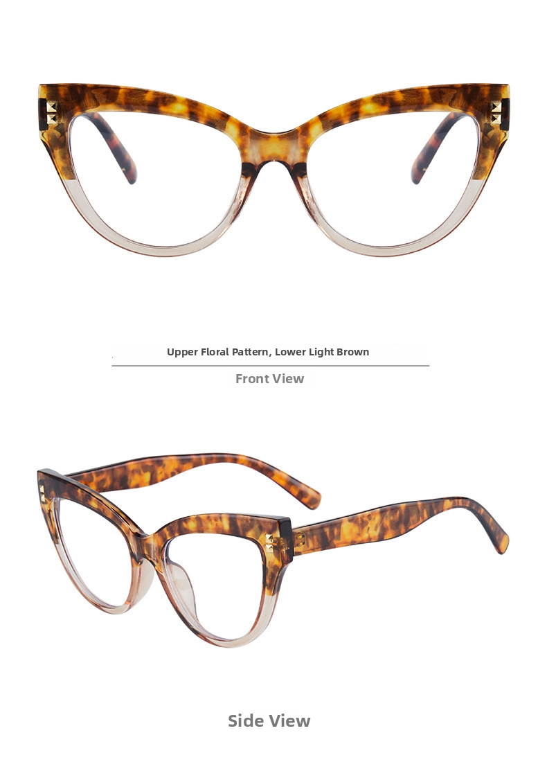 Cat Eye Brille Mit Nieten Für Damen Und Herren Modisches Design_voghion.com