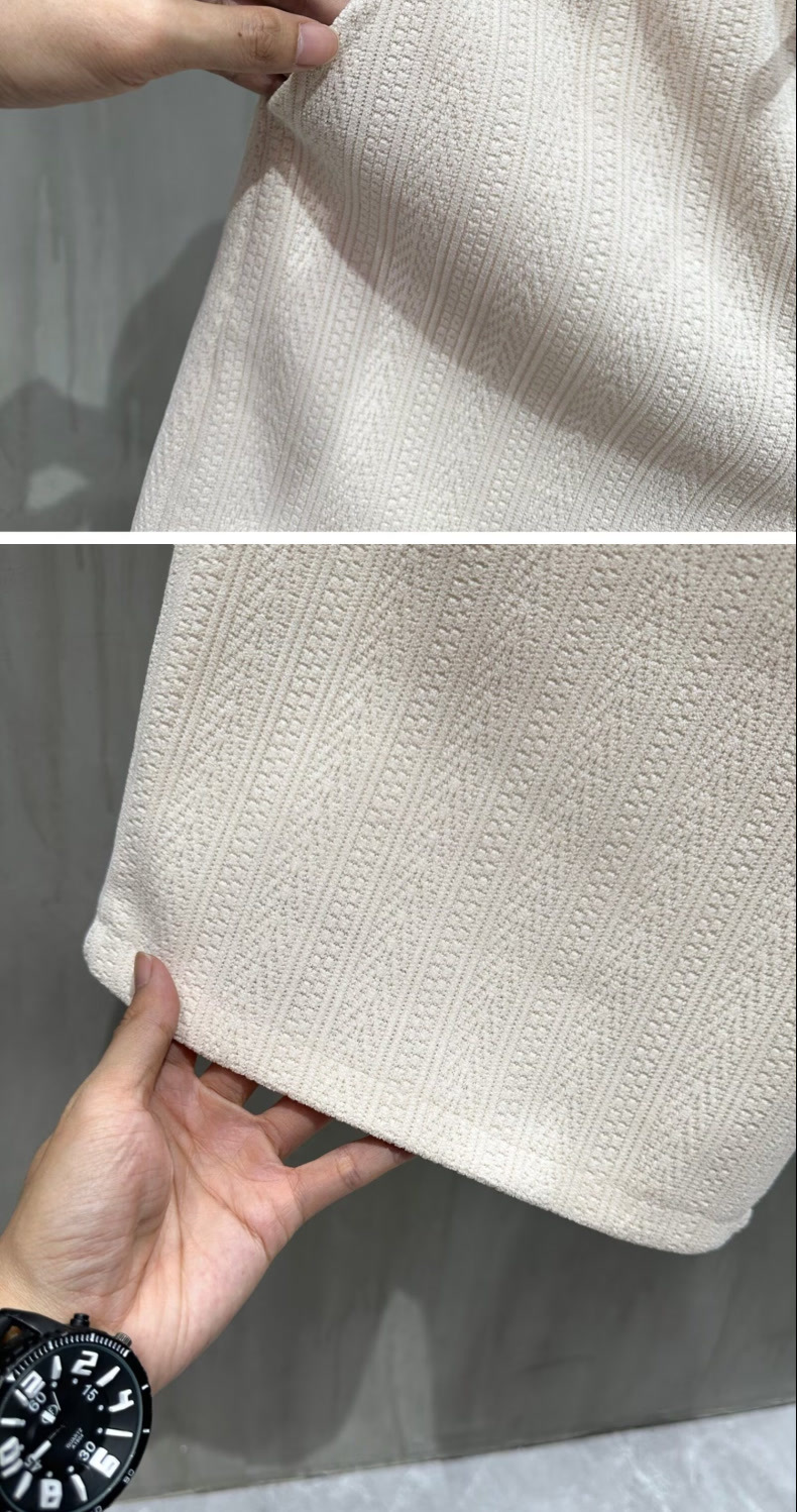 Men's Wheat Patterned Knit Shorts Retro Casual Mid-length Shorts_voghion.com