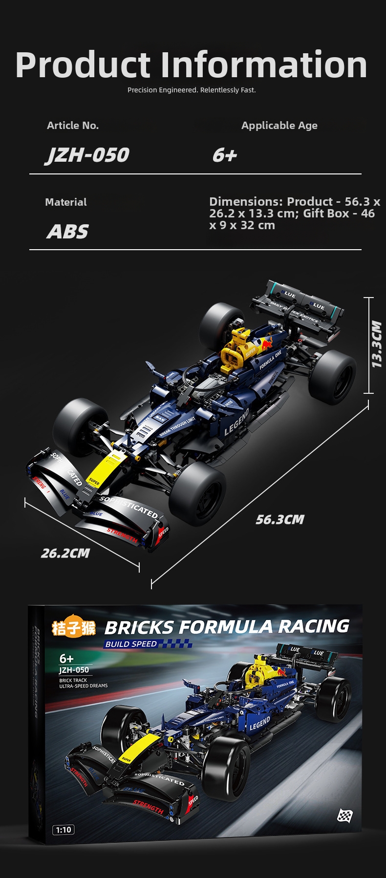 Formula 1 Racing Car Building Blocks Compatible Toy Car Set_voghion.com