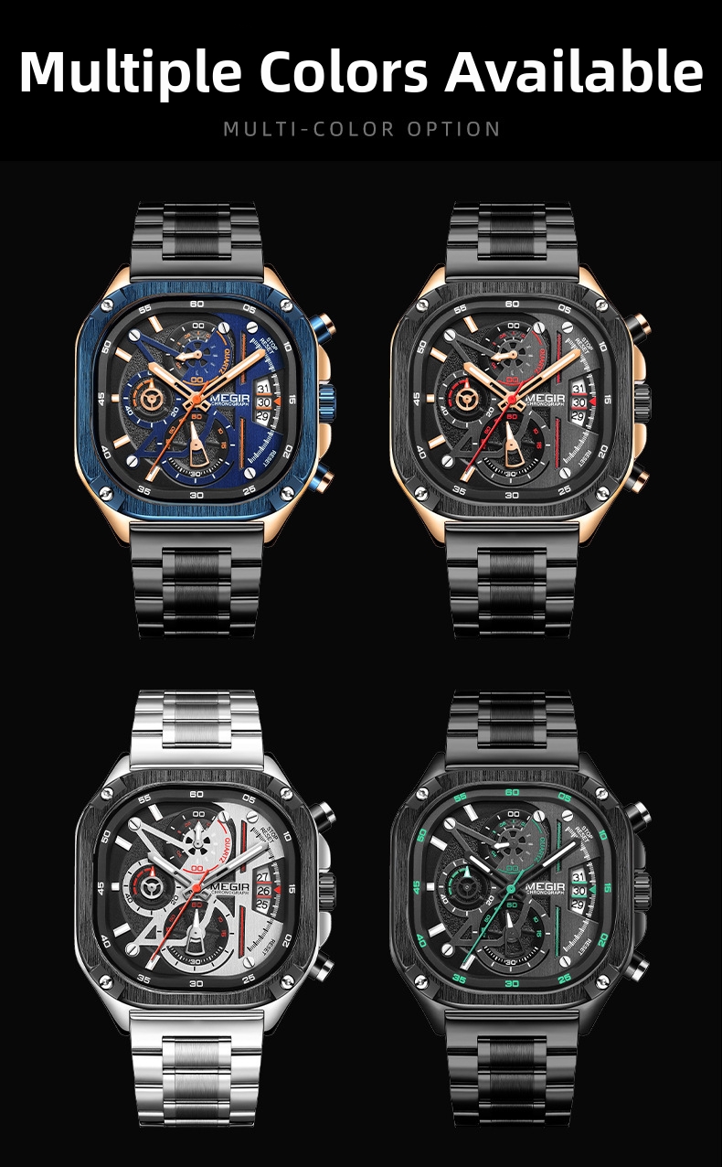 Herren Chronograph Quarzuhr Mit Edelstahlarmband Und Datumsanzeige_voghion.com