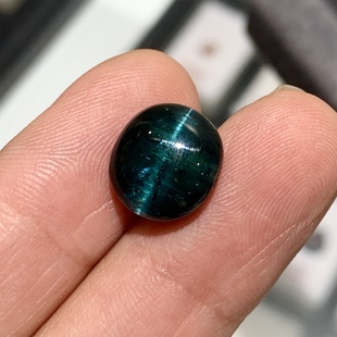 8.42 karat natural blue tourmaline cat's eye naked stone large particle GRC certificate support re-inspection support goods