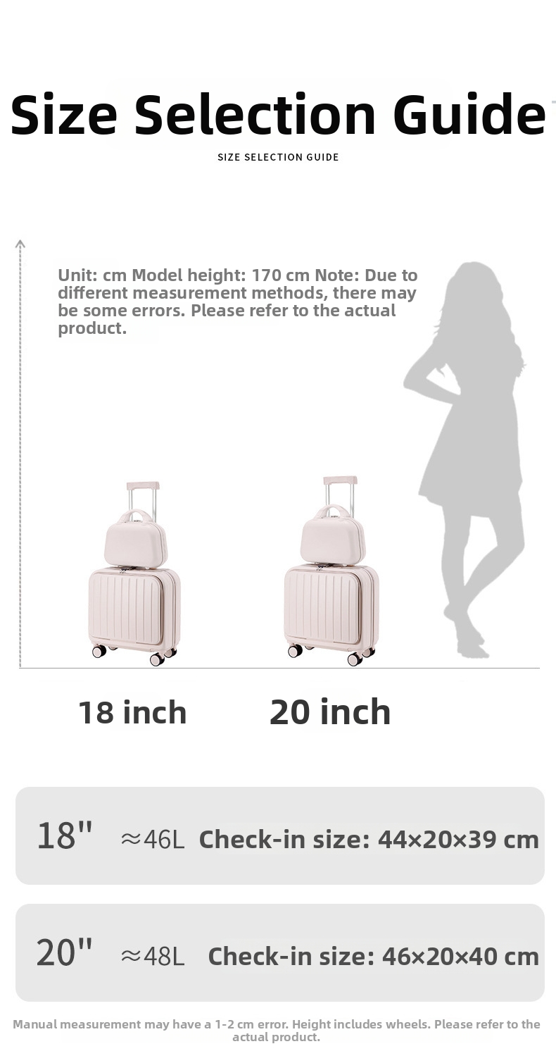 Lichte handbagage koffer met frontopening voor reizen_voghion.com