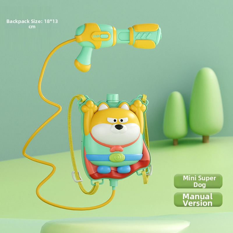 Kinderwaterpistoolrugzak met cartoonprint, elektrisch trekmechanisme, grote capaciteit, ideaal voor zomerse buitenactiviteiten op het strand._voghion.com