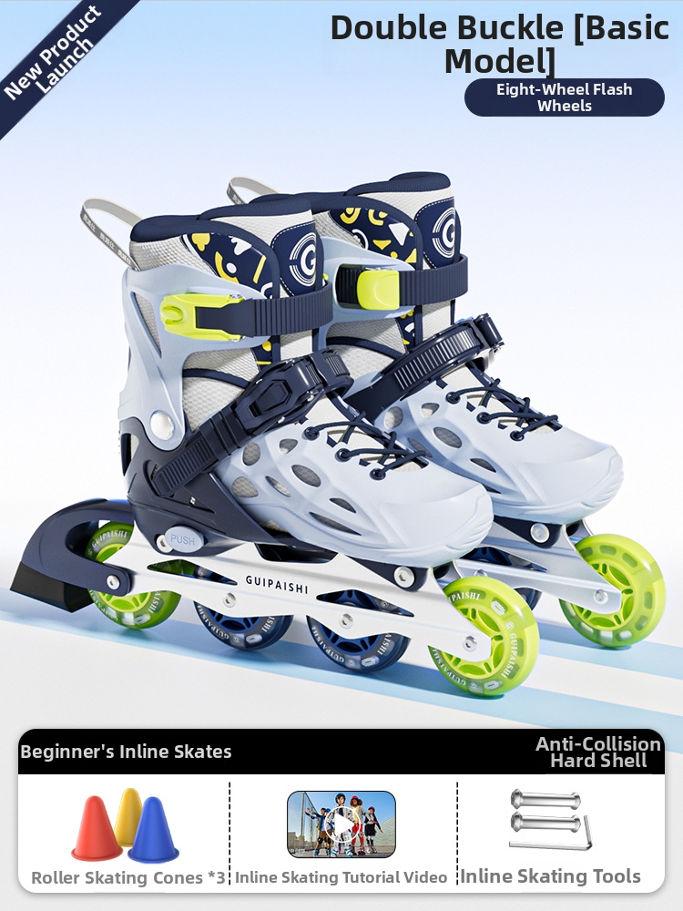 Kinder-Anfänger-Rollschuhset, verstellbare Profi-Skates und -Scooter für Mädchen im Alter von 3 bis 12 Jahren_voghion.com
