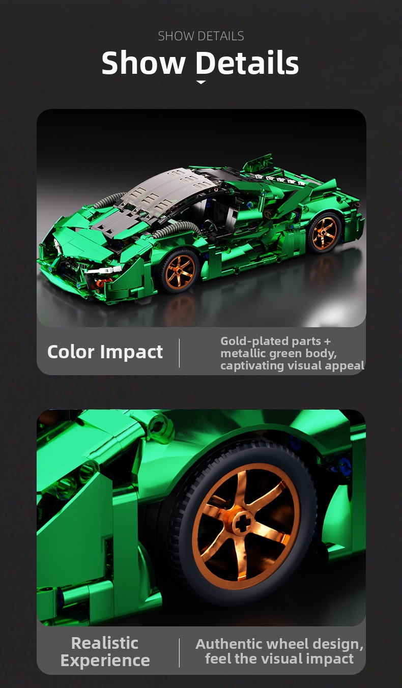 Blocs de construction modèle de voiture de sport rc vert_voghion.com