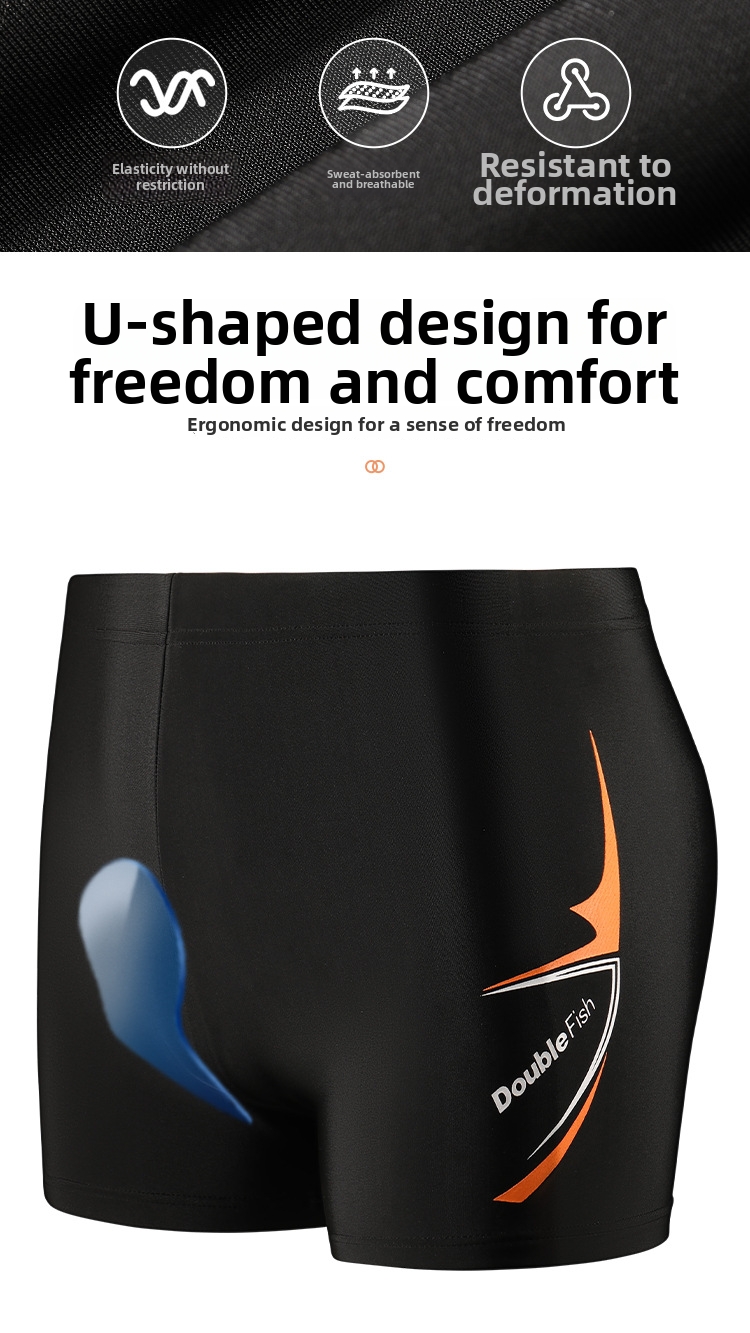 Costume da bagno da uomo Pesci ad asciugatura rapida, taglie forti, con angoli dritti a cinque punte, anti-imbarazzo, con occhialini da nuoto e cuffia, set da tre pezzi per sorgenti termali_voghion.com