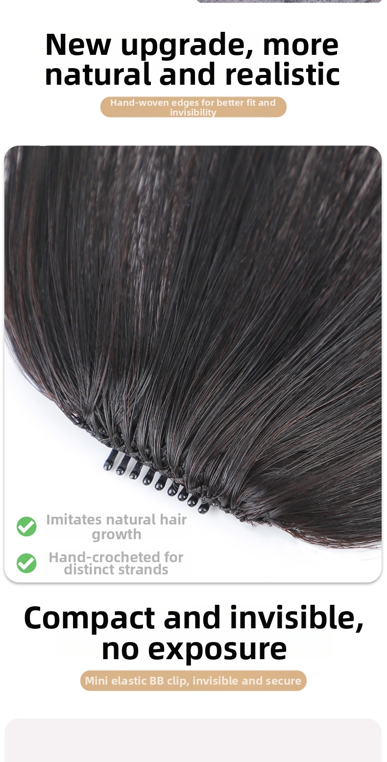 Air Bangs Wig With Sideburns Clip-in Straight Fringe Extension_voghion.com