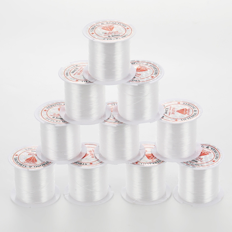 Ultra-Fine Wear-Resistant Crystal Elastic Thread Large Roll Transparent Strong Tension Fish Silk Thread DIY Handmade Beading Wire