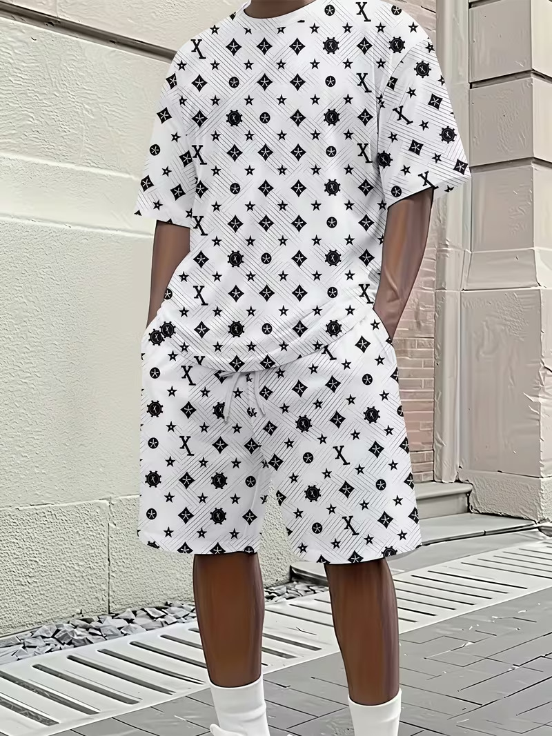 Herren T-shirt Und Shorts Set Aus Bambus Baumwolle Freizeitlook_voghion.com