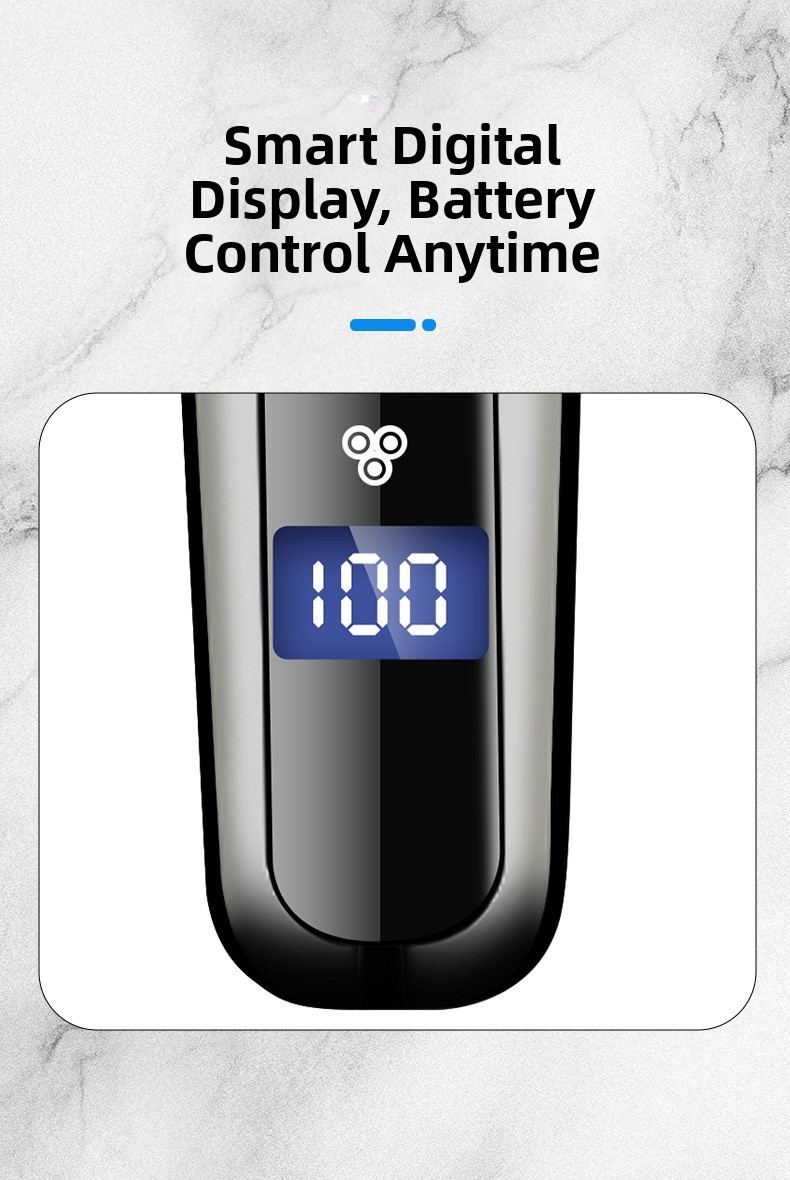 Electric Shaver For Men Usb Rechargeable With Digital Display_voghion.com