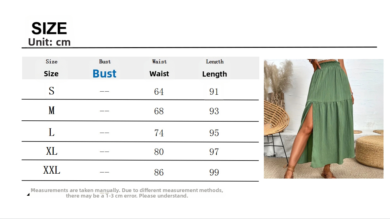 High Slit Ruffled Waist Midi Skirt For Women Long Skirt For Spring And Summer High End Fashion_ecoleips.com