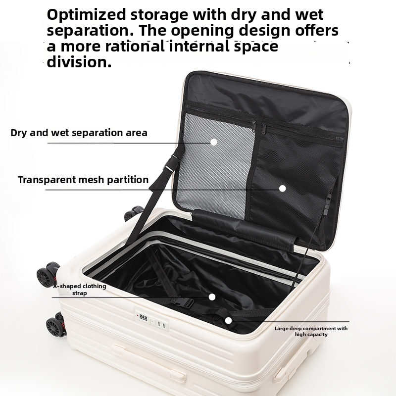 Women's 20 Inch Expandable Spinner Suitcase With Combination Lock Multi-Functional Travel Bag For Men Side Opening Deep Warehouse_voghion.com