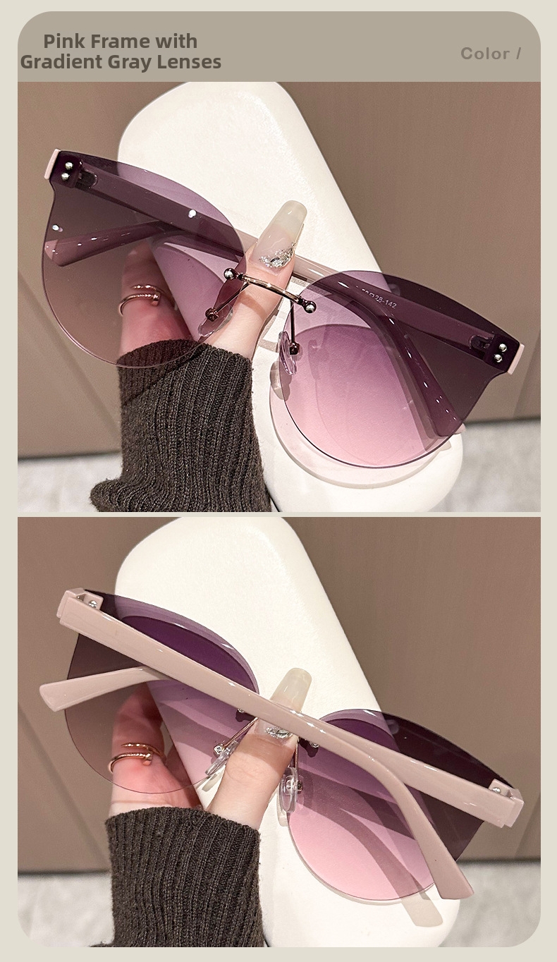 Ovale Oversize Herrensonnenbrille Mit Gradient Uv-schutz_voghion.com