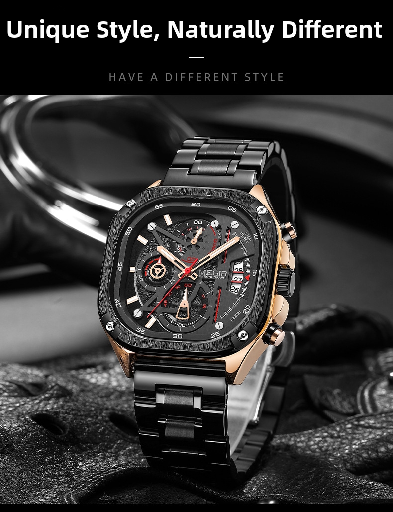 Herren Chronograph Quarzuhr Mit Edelstahlarmband Und Datumsanzeige_voghion.com