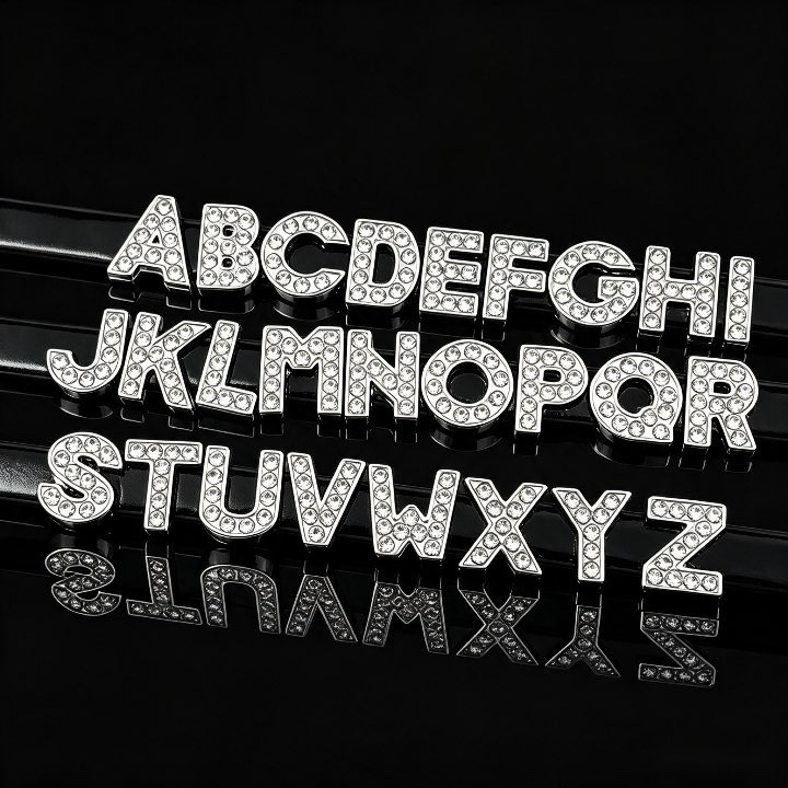 [8mm 10mm alloy rhinestone letters] DIY jewelry wrist bracelet key chain accessories handmade