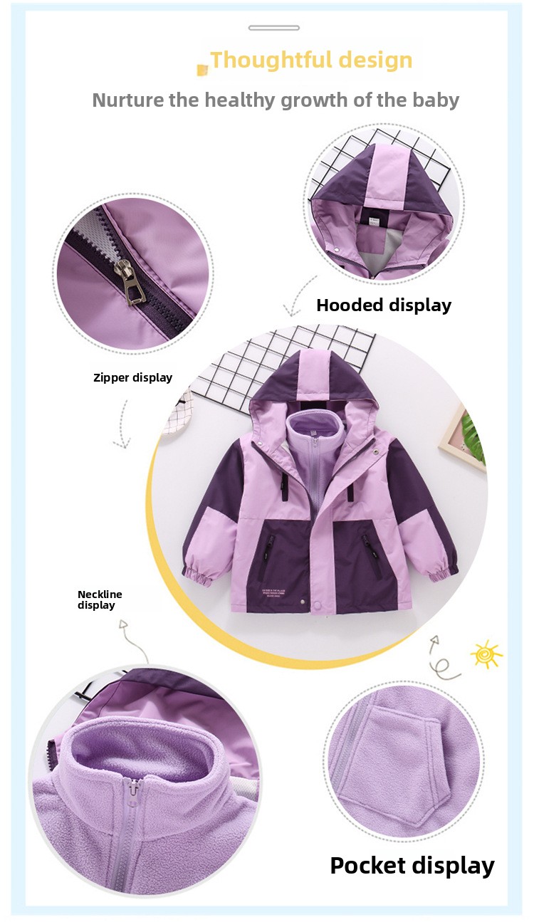 Girls' Spring Jacket 2026 New Children's Three-in-one Removable Spring And Autumn Older Children's And Girls' Spring Jacket_voghion.com