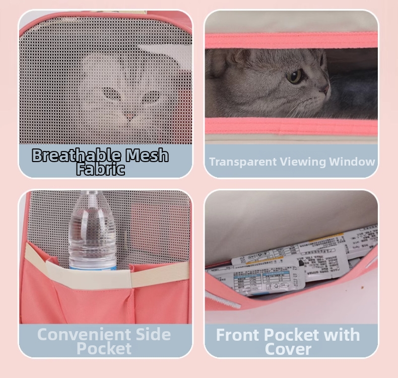 Stylish Pet Carrier Bag Large Capacity Shoulder Accessory For Cats_voghion.com