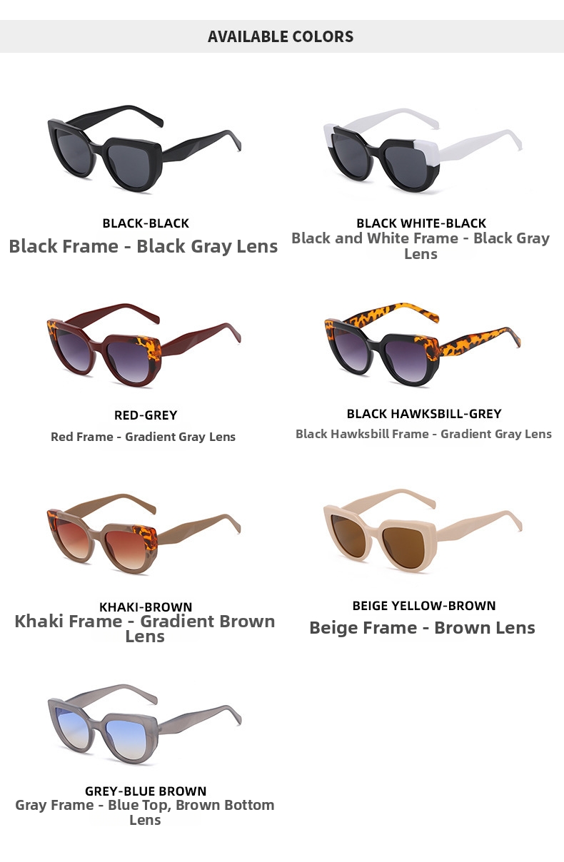 Trendy Cat Eye Sunglasses For Women Oversized Retro Sun Glasses_voghion.com