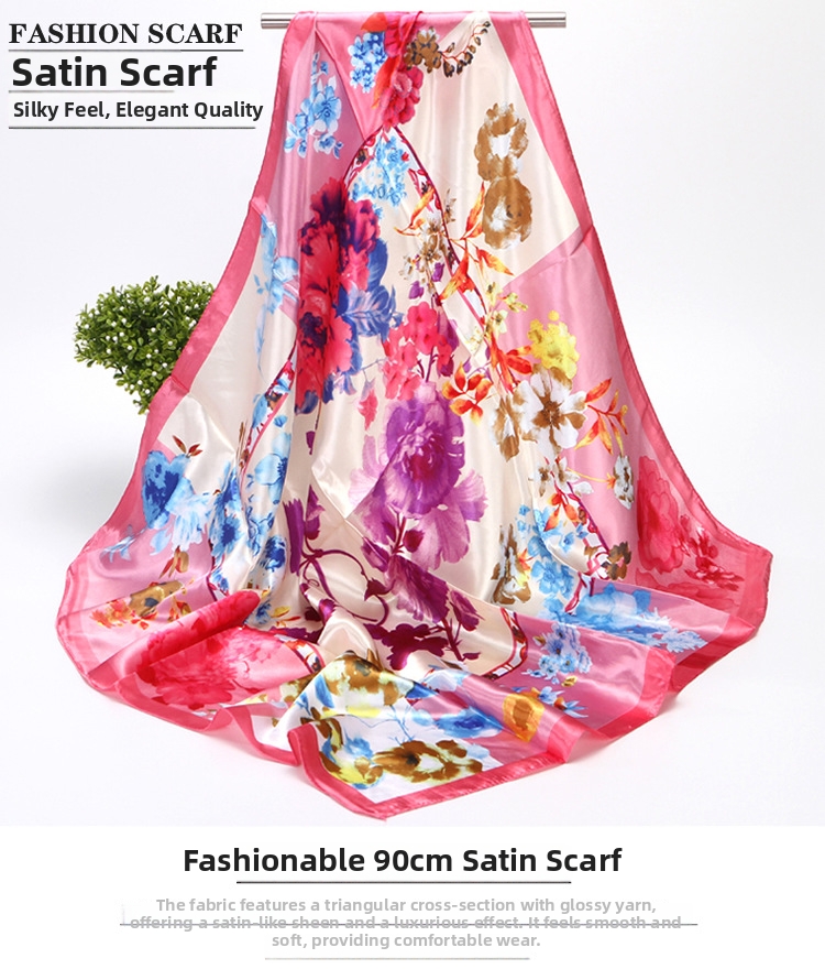 Foulard quadrato in seta per donna sciarpa di raso autunno_voghion.com