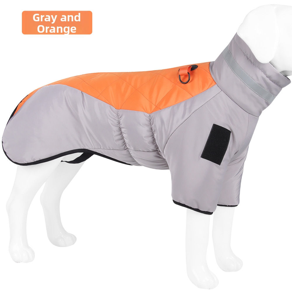 Casacos acolchoados de algodão refletor, quentes e grossos, para cães de porte médio a grande, resistentes ao vento._voghion.com
