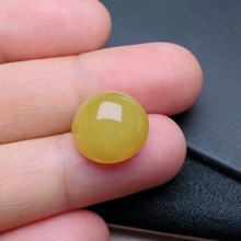 缅甸天然翡翠冰黄翡蛋面裸石fxj尺寸14-8.8mm戒面镶嵌男女款旦面