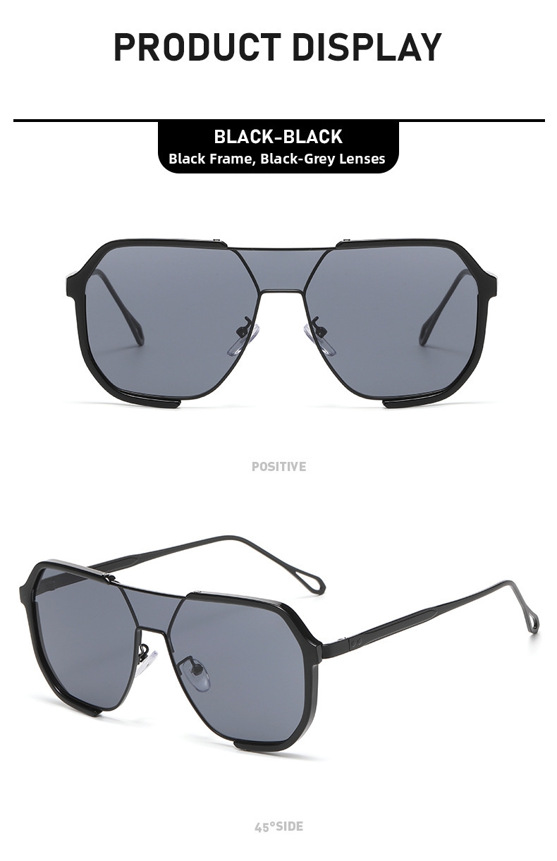 Sunglasses For Men Double Bridge Large Frame Driving Uv Protection_voghion.com