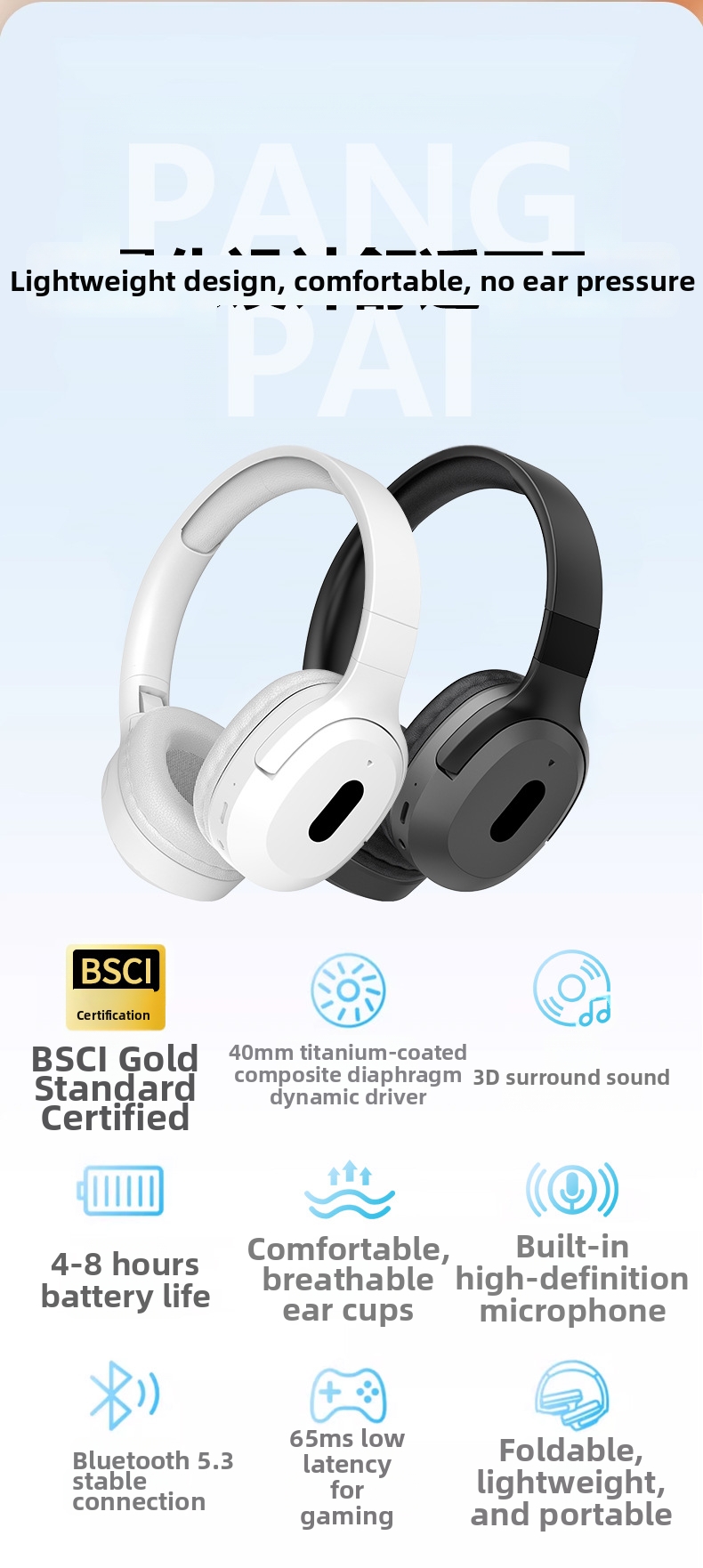 Écouteurs Bluetooth sans fil avec basses puissantes et rétractables pour téléphones portables - Vente directe d'usine - Offre transfrontalière en gros_voghion.com