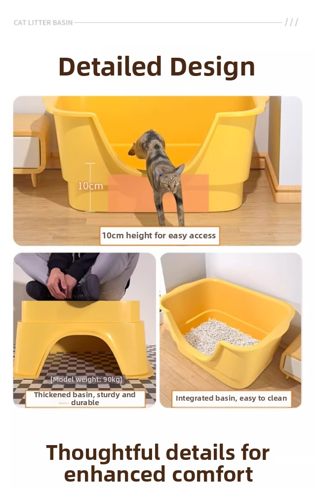 Extra Large Cat Litter Box Splash Proof And Odor Proof Toilet_voghion.com