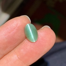 4.2克拉天然湖水蓝色碧玺猫眼宝石裸石晶体通透眼线犀利