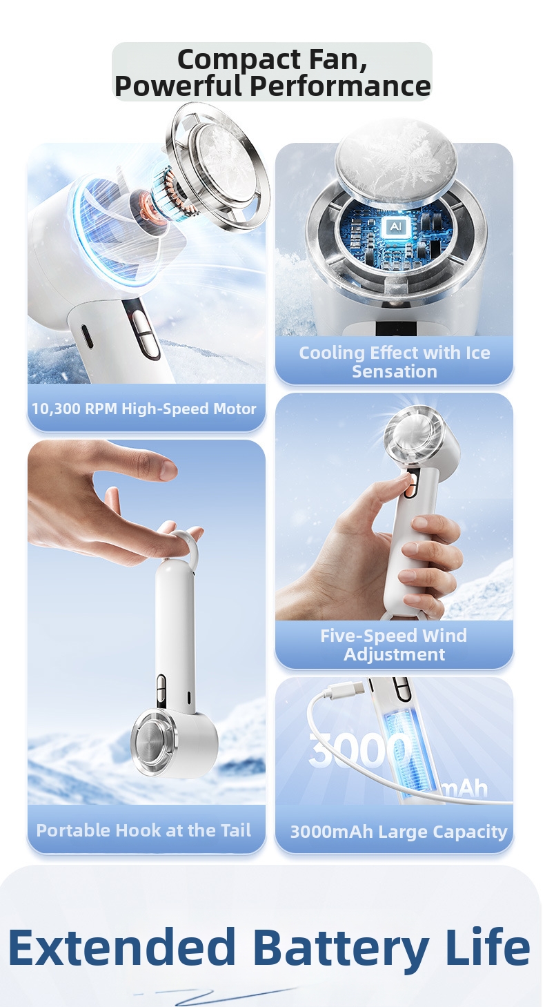 Handheld Fan High-speed Portable Usb Rechargeable Mini Electric Fan_voghion.com