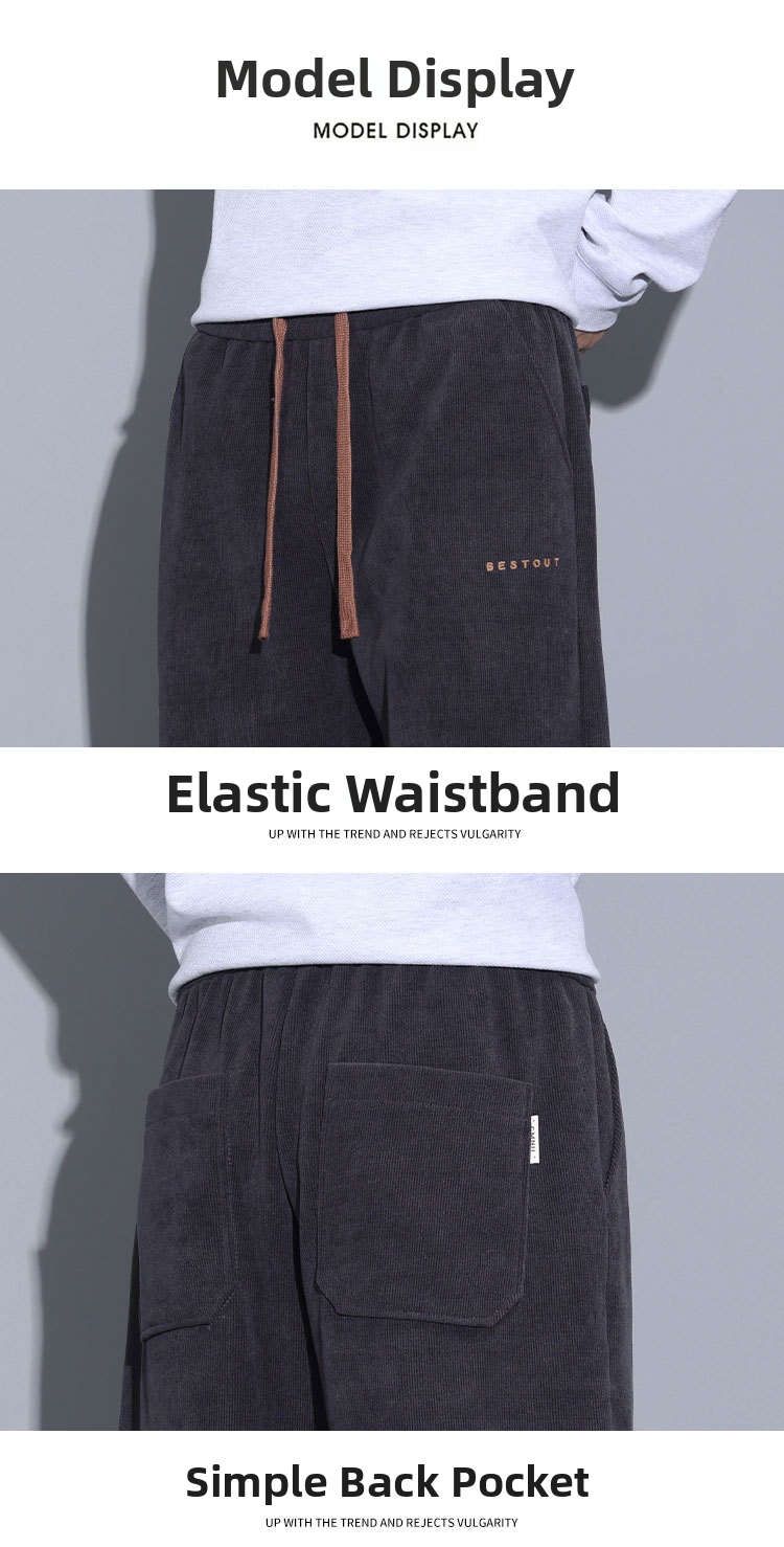 Herren Sweatpants Freizeithose Gerade Cord Hose Für Den Winter_voghion.com