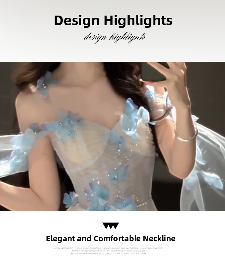 Ethereal Dreamy Light Wedding Dress Engagement Evening Gown Birthday Party Travel Photography Forest Themed Bridal Toast Robe Women's Clothing_ecoleips.com
