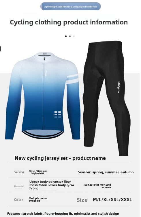 Bicycle Cycling Suit Mountain Road Bike Men's And Women's Cycling Long-sleeved Pants Thin Quick-drying Suit Cycling Suit Trousers_viptrois.com