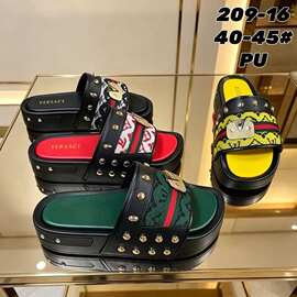 非洲PU男鞋一字拖，厚底拖鞋，男士休闲拖鞋