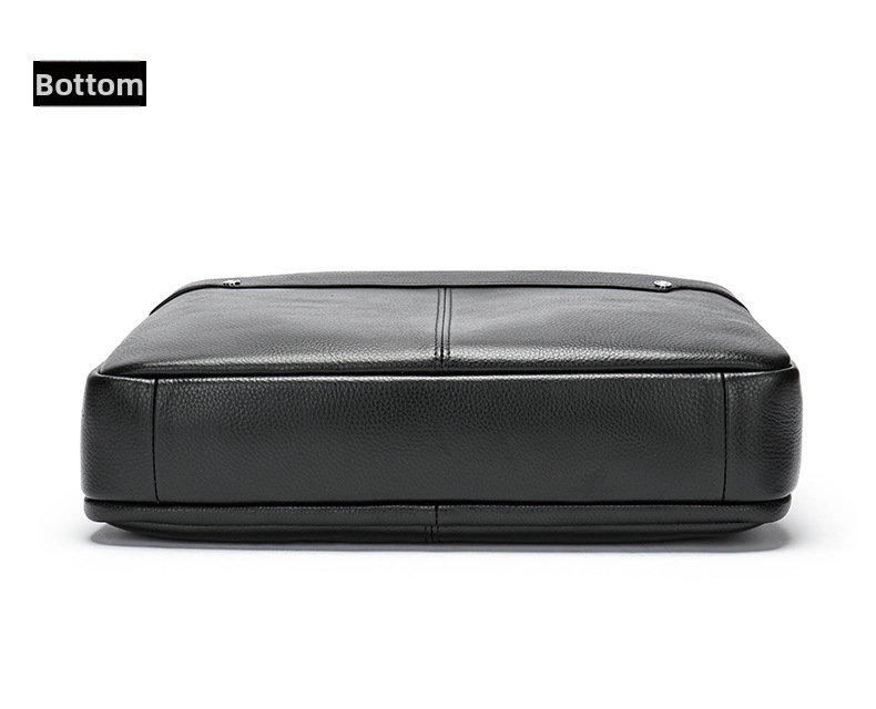 Leather Briefcase For Men Genuine Top Grain Cowhide Handbag_voghion.com