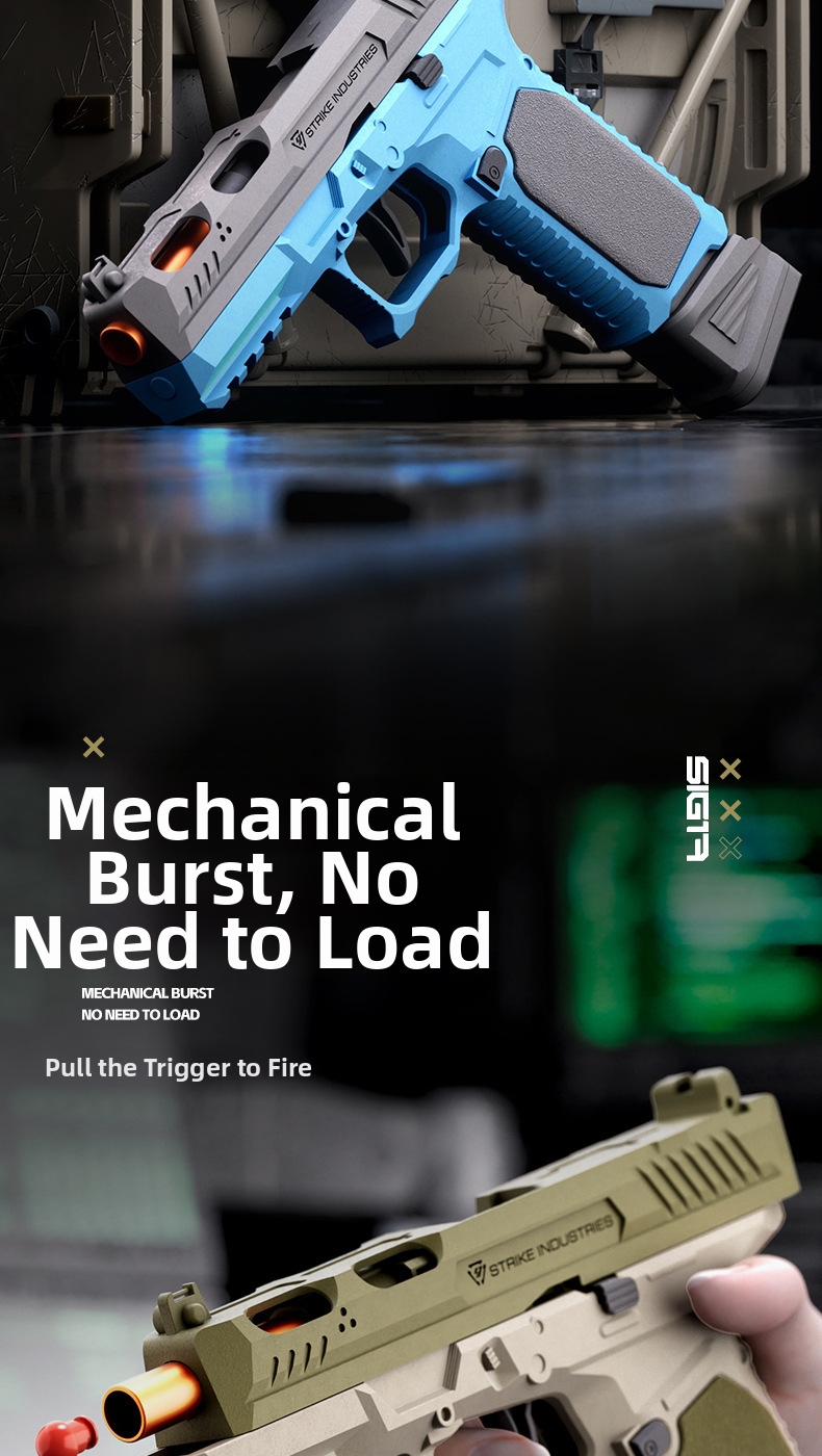 SIG17 Glock pistool replica met patroonuitwerper, zacht pistool, mechanisch automatisch vuurwapen, gevechtsmodel, kinderspeelgoed_voghion.com