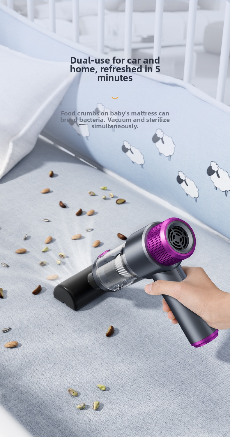 Portable Wireless Car Vacuum Cleaner With Power Display And Brush_voghion.com