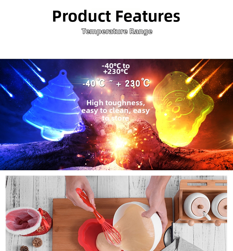 Weihnachtskuchenformen aus Silikon, Weihnachtsmann-Backform, FDA-konform, DIY-Küche, Esszimmer, Bar, Zuhause_voghion.com