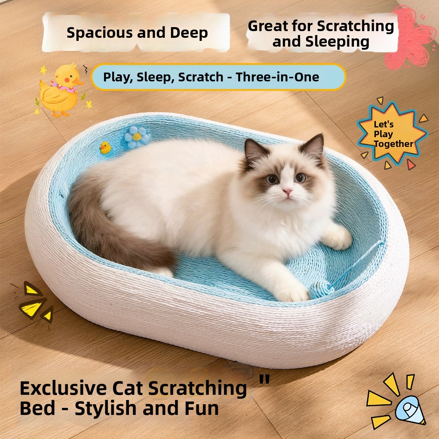Extra Large Cat Scratching Board Wear Resistant Lint Free Integrated Cat Bed Anti Scratch Sofa Sharpening Supplies For Cats_voghion.com