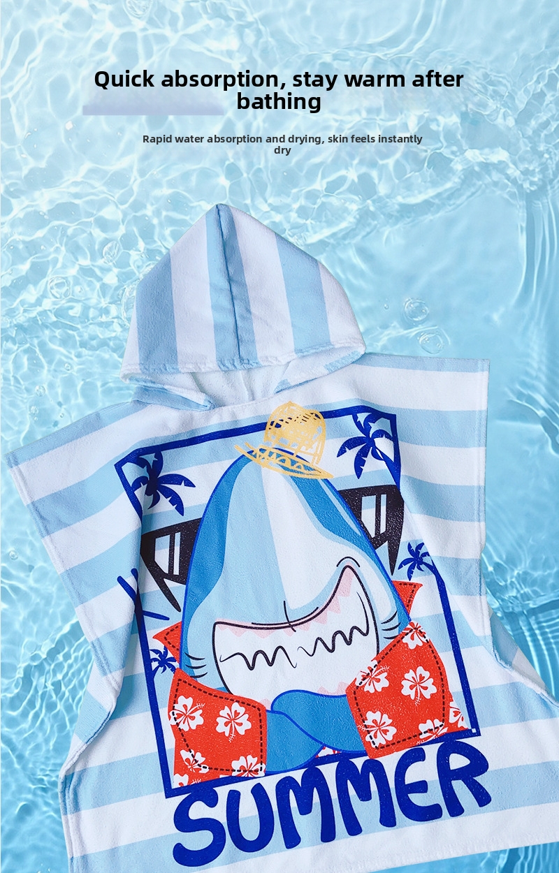 Hooded Beach Towel Poncho For Adults And Children Quick Drying_voghion.com