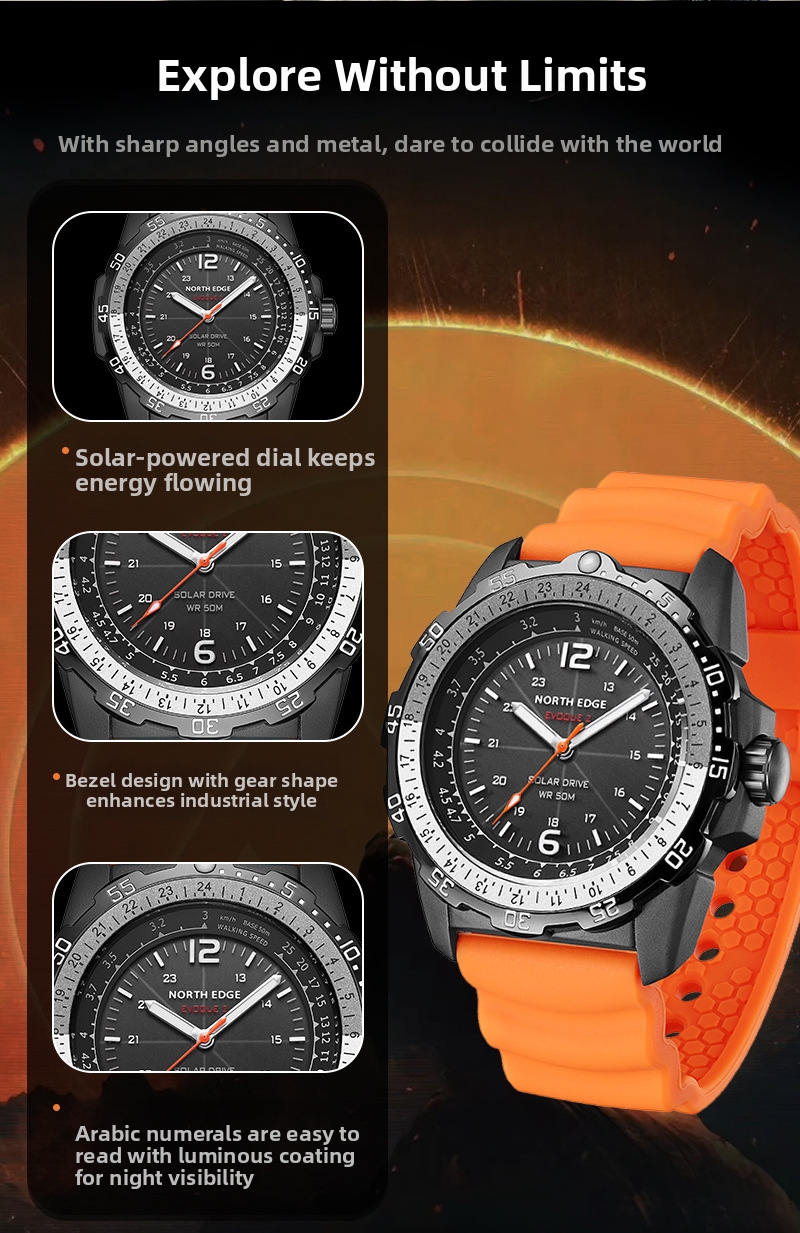 Reloj deportivo hombre impermeable solar smartwatch_voghion.com