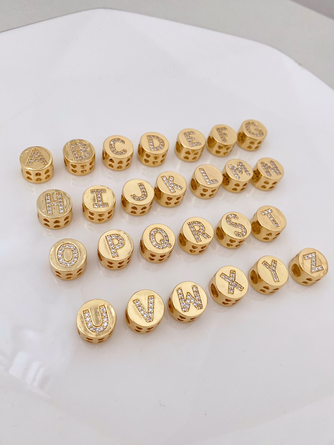 4g Weight Beads Jewelry Making Type 11.8mm Jewelry Making Size 1 Piece 11.8mm Copper Zircon Letter Beads