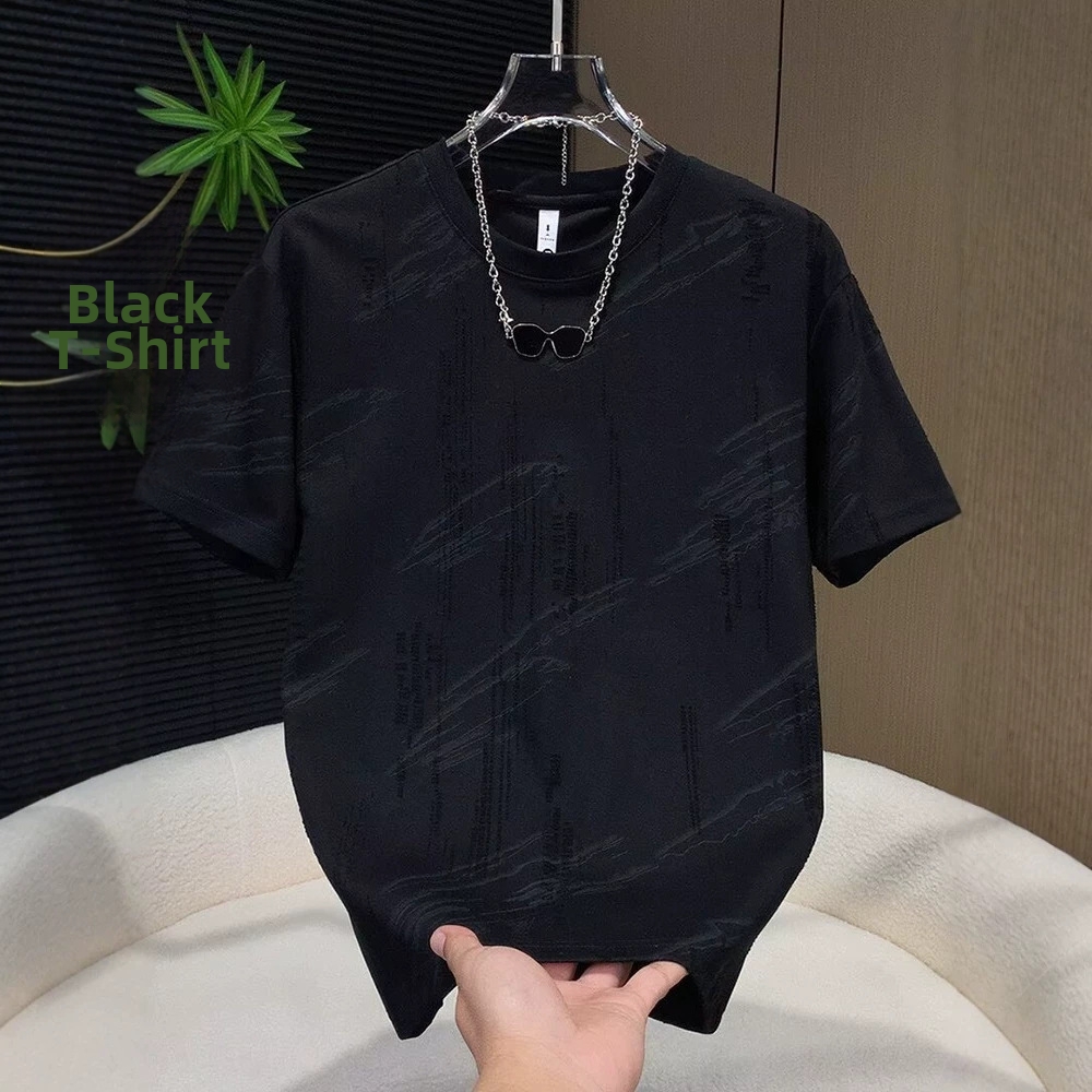 Pink Short Sleeved T-Shirt For Men Summer Round Neck Fashionable Couple Outfit Trendy Brand Versatile Stylish Design Top_viptrois.com