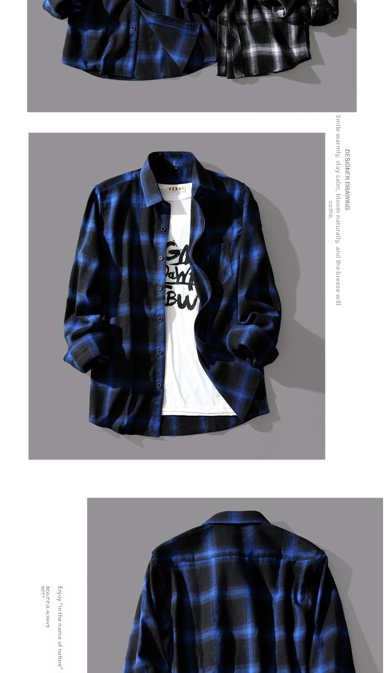 ​​Men's Checkered Long Sleeve Shirt – Oversized Casual Button-Up With Soft Polyester Fabric​​ Smart Casual Hack​​_voghion.com