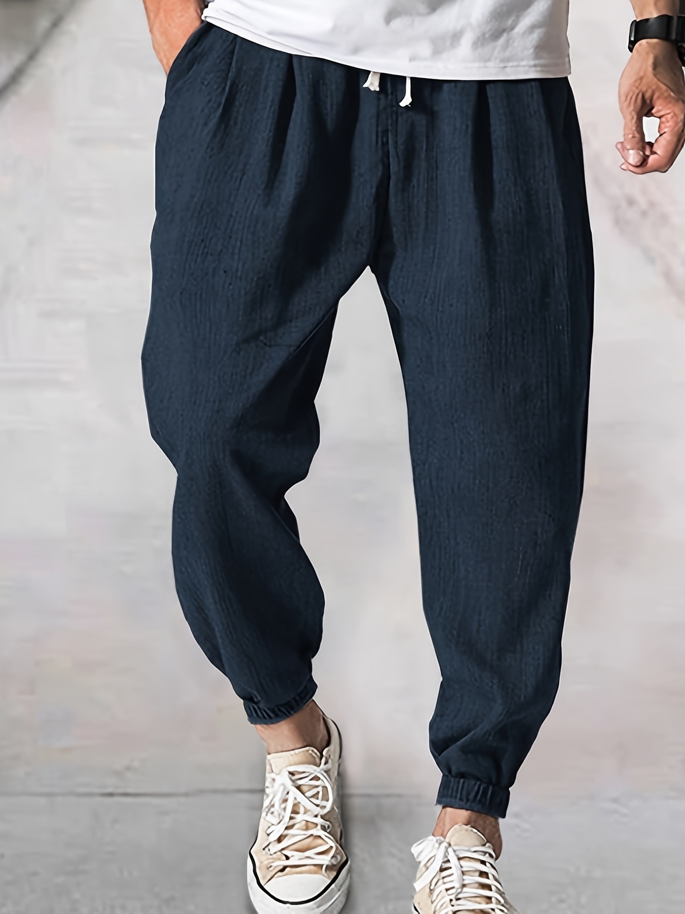Men's Summer Casual Loose Fit Breathable Drawstring Joggers With Multiple Pockets In 14 Colors Relaxed Fit With Versatile Cuff_viptrois.com