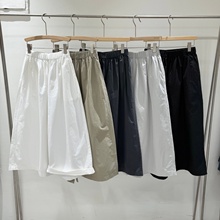 非本女395725夏季韩版宽松大码胖mm慵懒休闲风高腰松紧阔腿八分裤