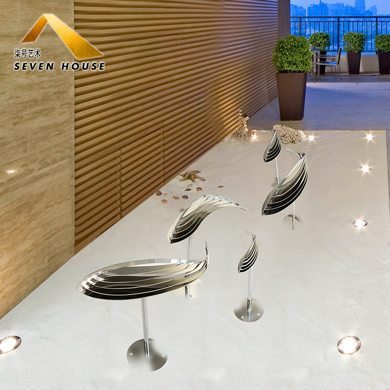 Stainless Steel Fish Sculpture Decoration Hotel Restaurant Creative Cut Out Metal Fish Outdoor Courtyard Pool Waterscape Decorations