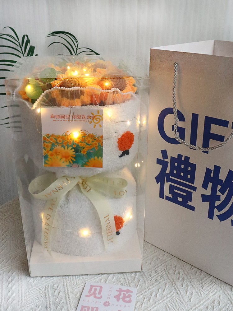 2024 nuevo día del maestro girasol de alta calidad tejido a mano ramo de flores regalos de cumpleaños para chicas maestros prácticos para hombres